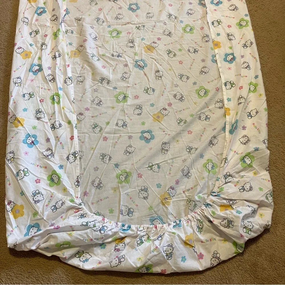 Vintage Y2K Sanrio Hello Kitty Fitted Twin‎ Size Bed Sheet 2001